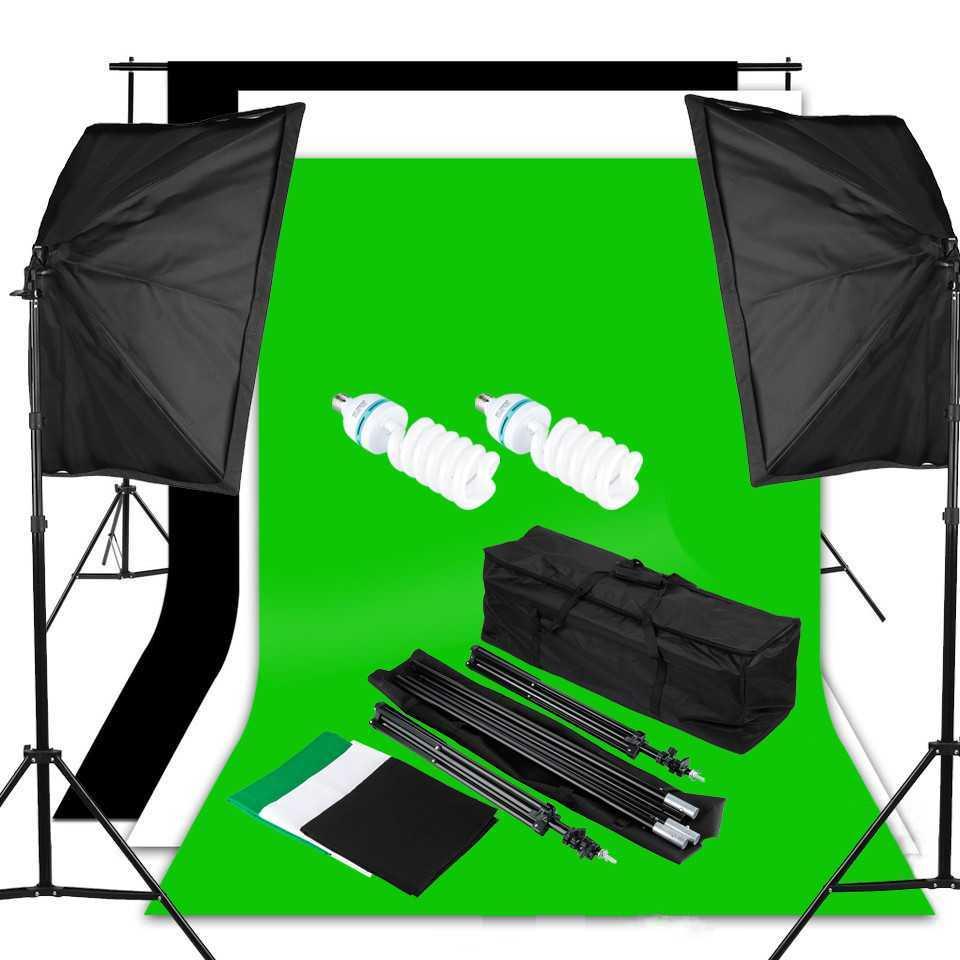 TaffSTUDIO Foto Studio Lighting Kit with Backdrop - LD-TZ11A