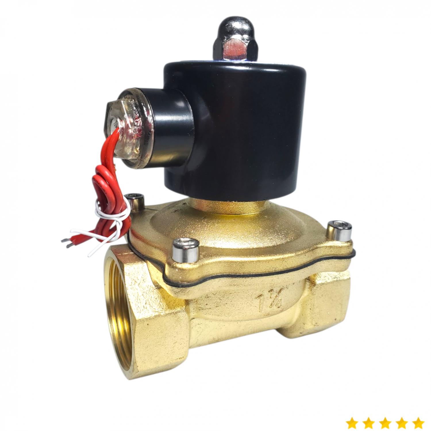 BESASE Solenoid Water Valve Electric Normally Closed 220V 1 1/4 Inch - 2W-320-32