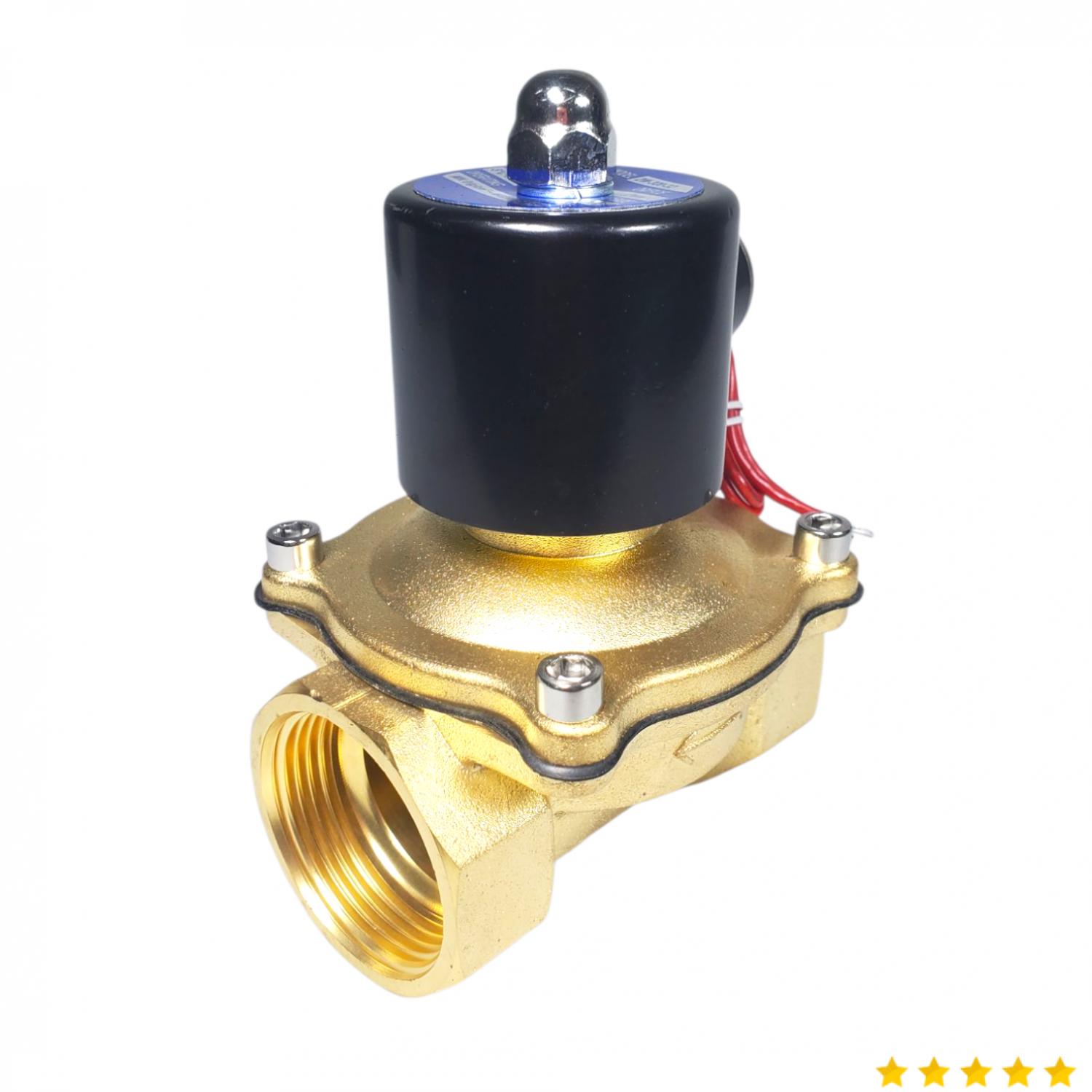 BESASE Solenoid Water Valve Electric Normally Closed 220V 1 1/4 Inch - 2W-320-32