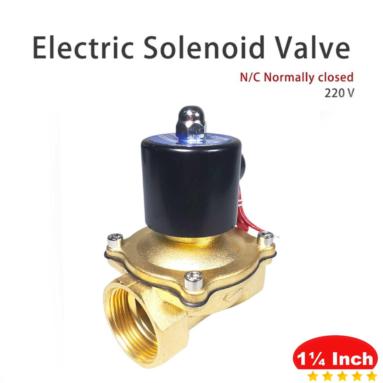 BESASE Solenoid Water Valve Electric Normally Closed 220V 1 1/4 Inch - 2W-320-32
