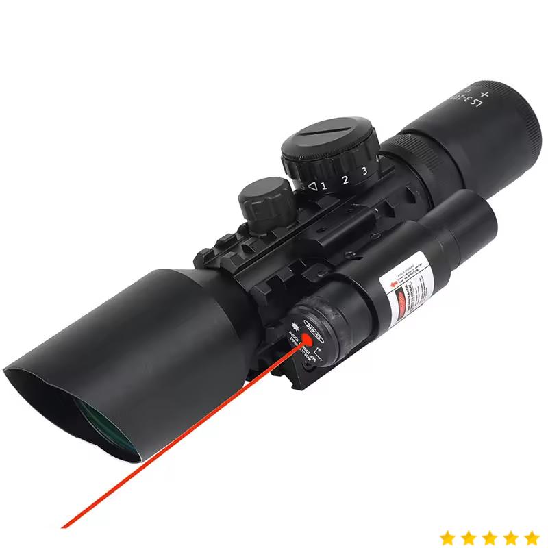 Eyebre Rifle Tactical Scope Hunting Red Laser Magnification 3-10x42mm - M9