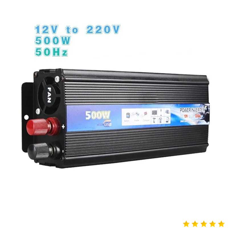 EAFC Power Inverter Mobil Modified Sine Wave DC 12V to AC 220V 500W - USB5