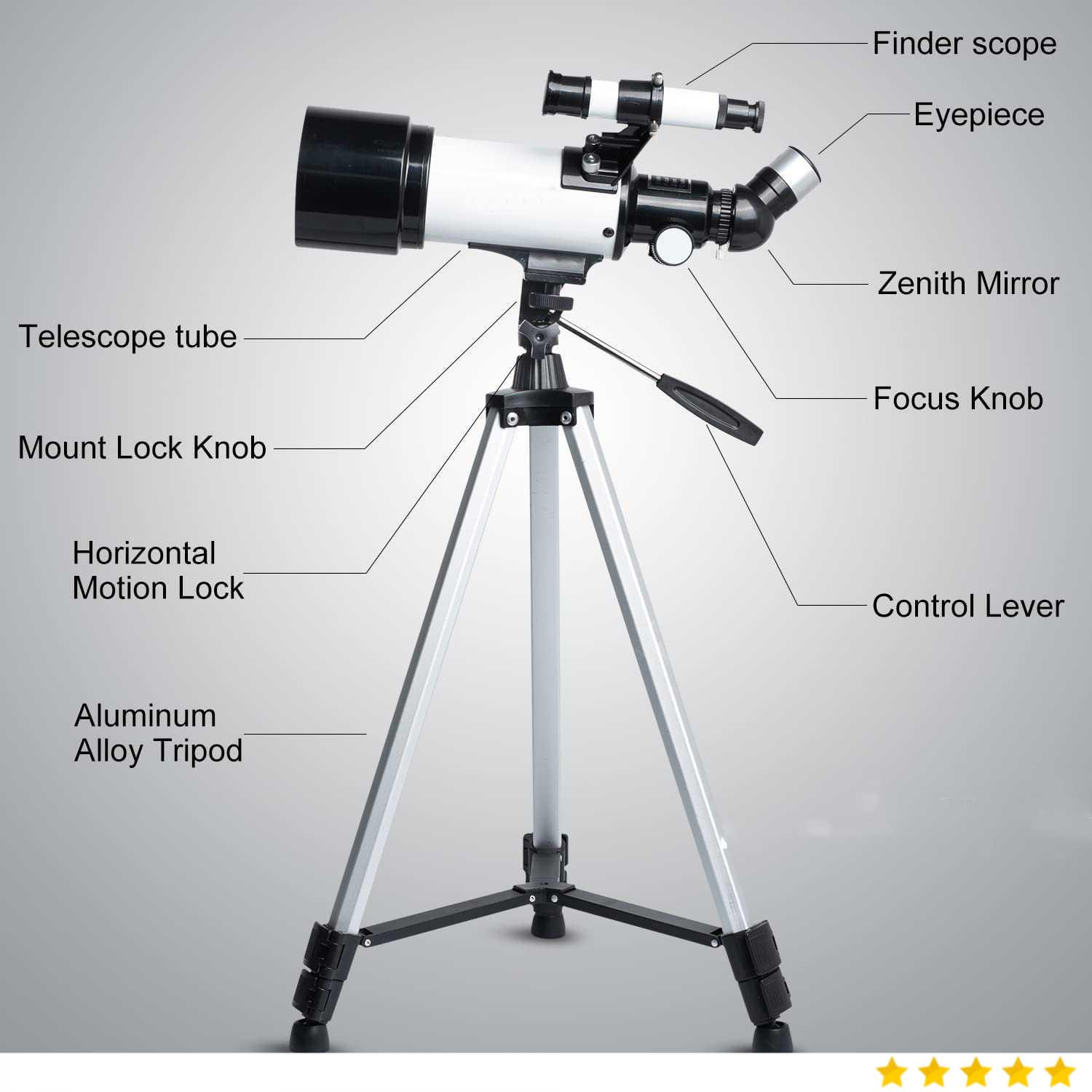Eyebre Teropong Bintang Astronomical Telescope FMC 90X 400/70mm - 70400