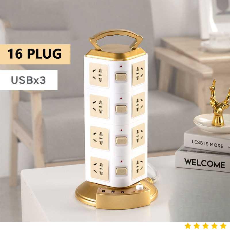 Combine Stop Kontak USB Universal Plug 10A 250V 2500W 16 Lubang - MC-01