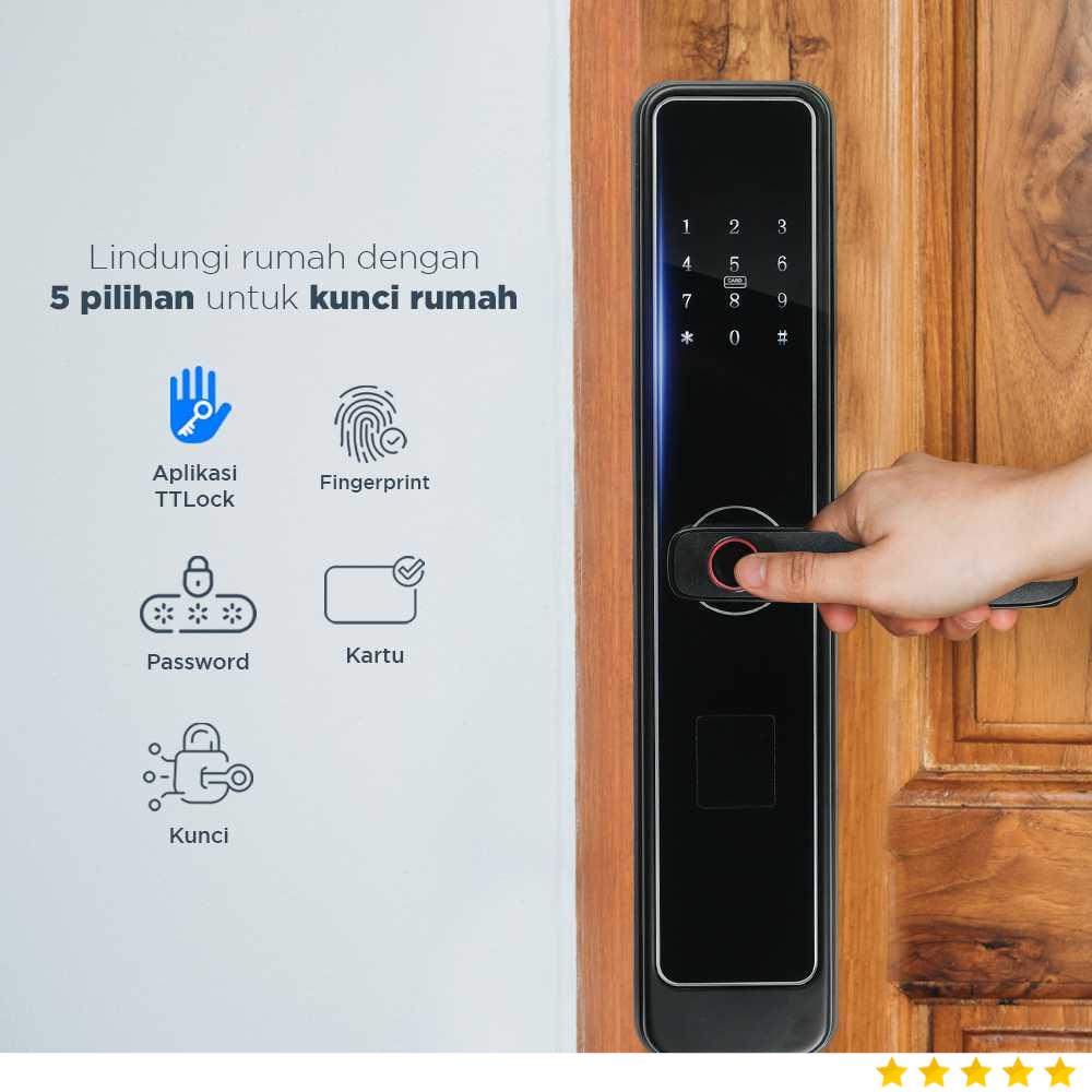 JUXI Smart Door Lock Fingerprint Password Bluetooth Card TTLock - T13
