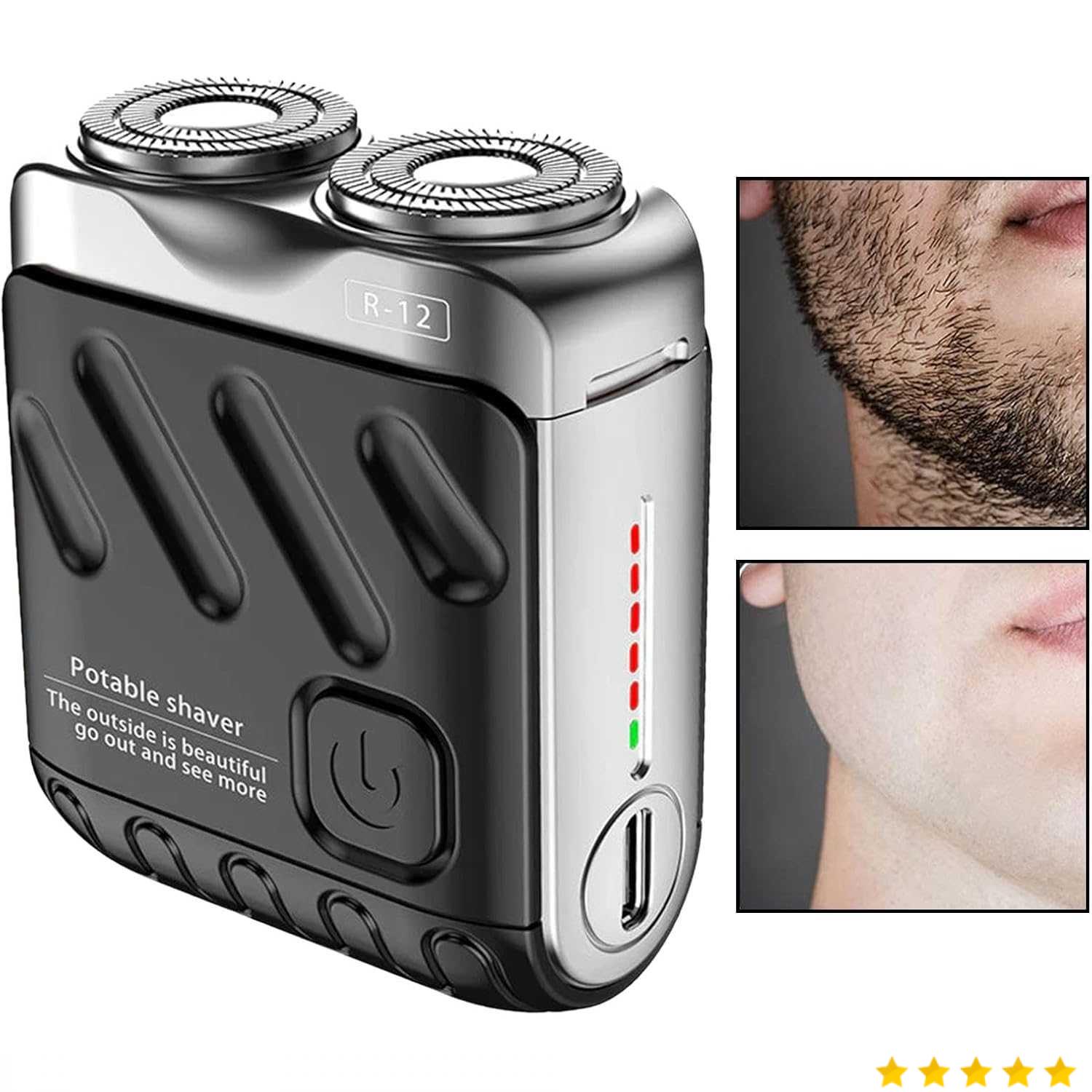 JIS Alat Cukur Kumis Elektrik Portabel Shaver Rotating 2 Blade - R-12