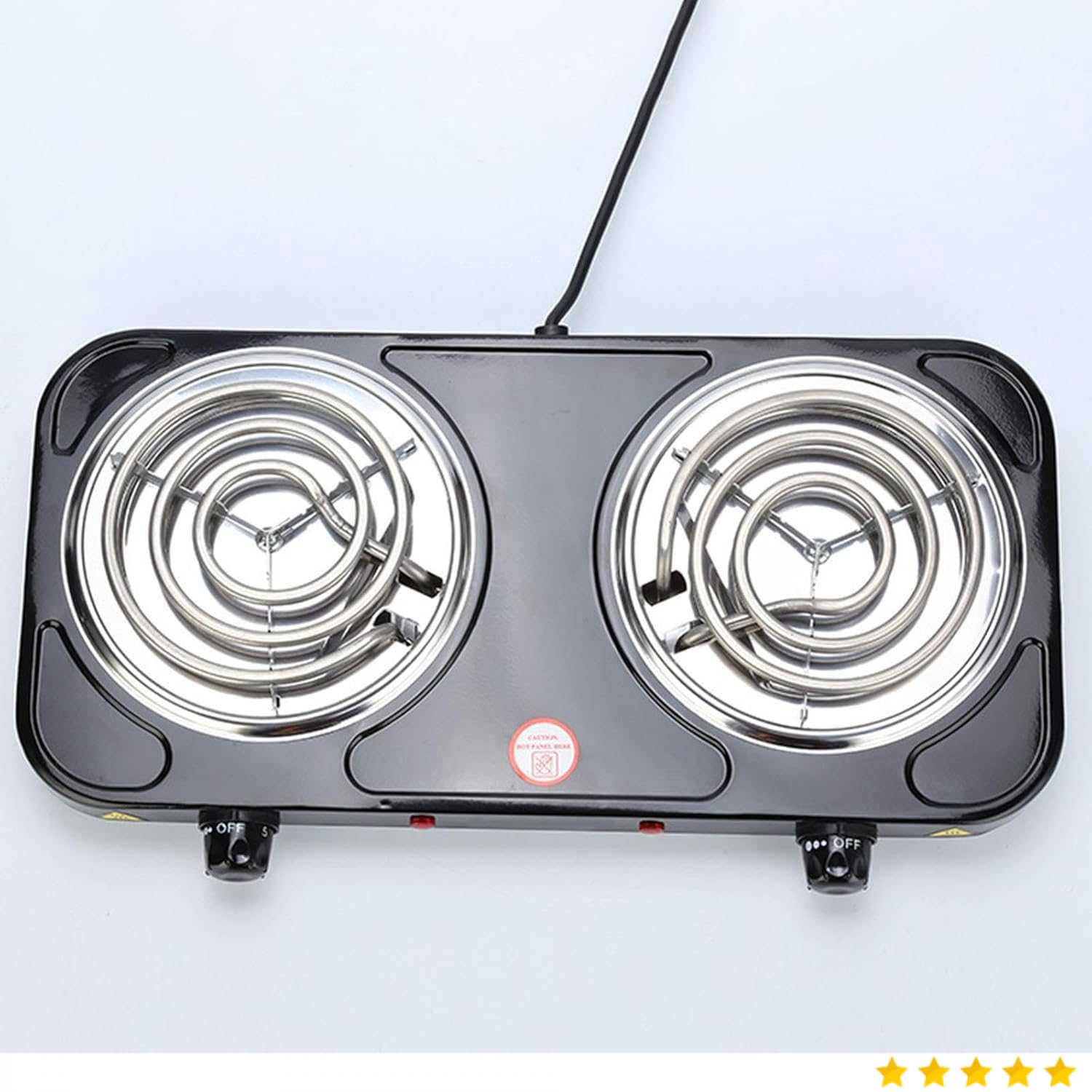 IPAN Kompor Listrik 2 Tungku Adjustable 5 Gear Coil Hot Plate 2000W - JX-2020B