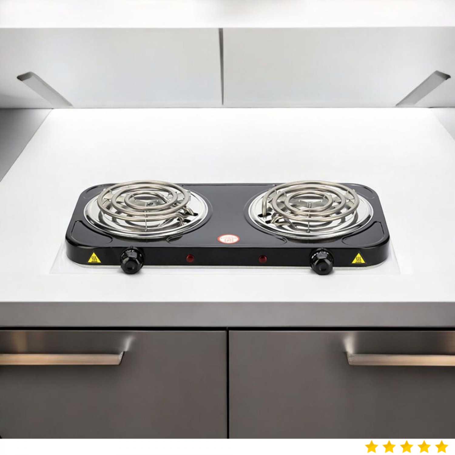 IPAN Kompor Listrik 2 Tungku Adjustable 5 Gear Coil Hot Plate 2000W - JX-2020B