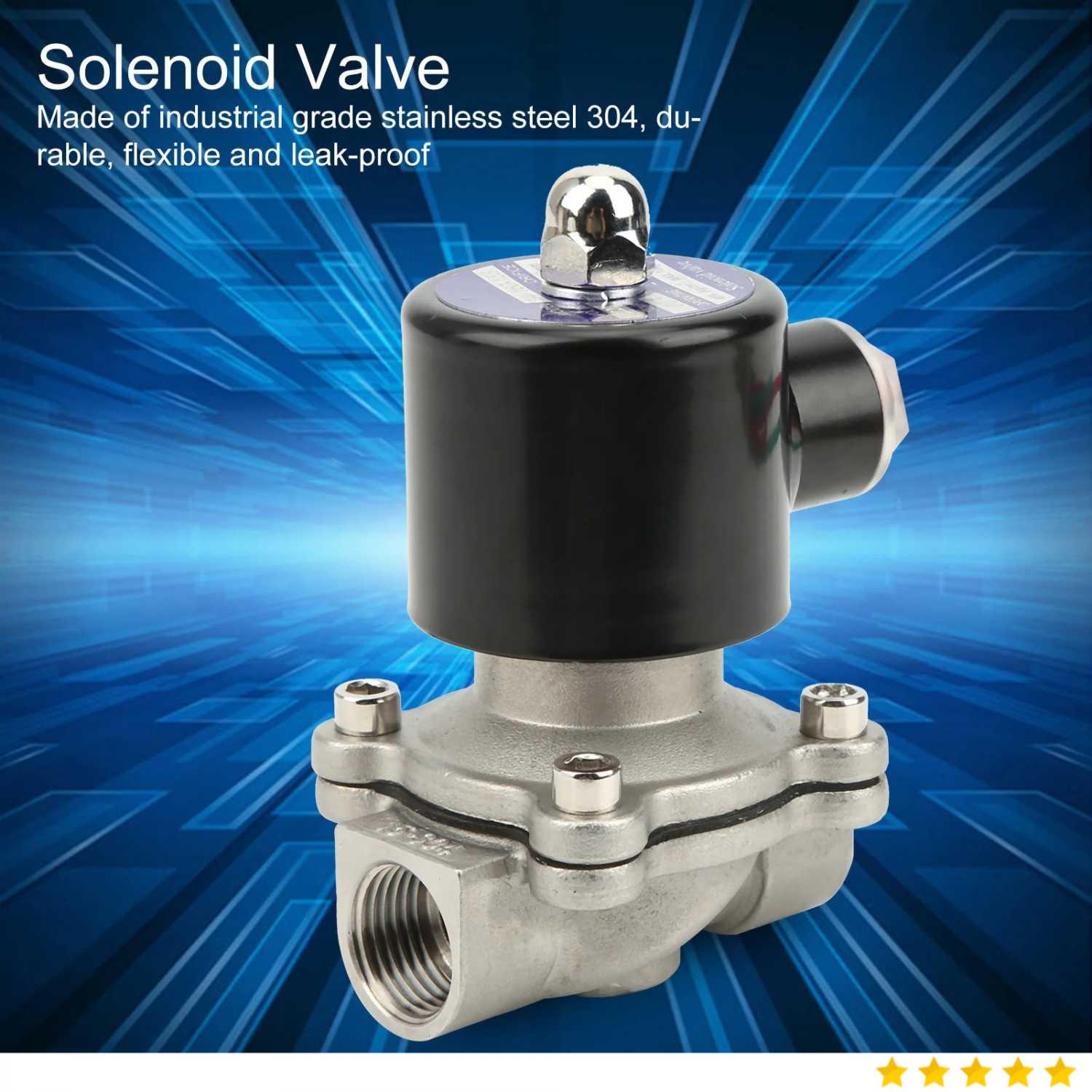 GRT Solenoid Water Valve Stainless Steel Normally Close 220V 1/2 Inch - 2W-160-15