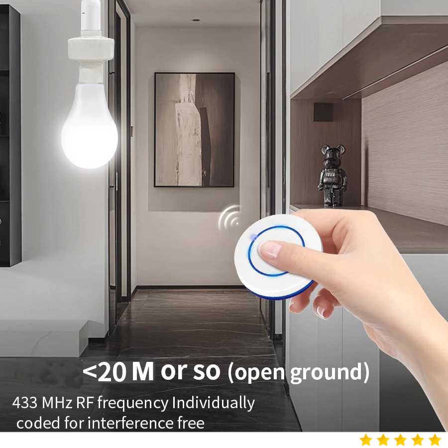 GGBEE Fitting Lampu Bohlam LED Remote Control 433MHz E27 100W - G27