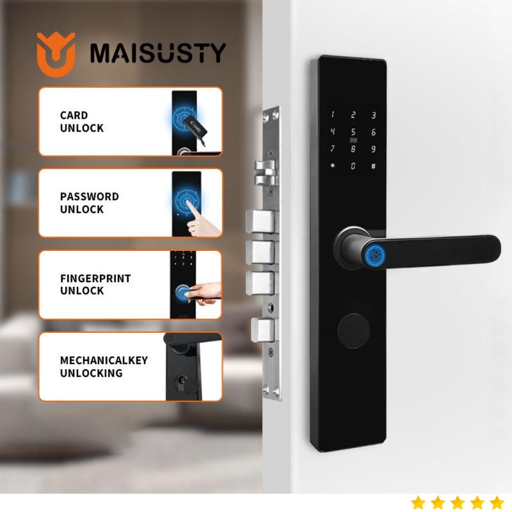 MAISUSTY Smart Door Lock Fingerprint Password Card RFID Alarm - G1F-N9