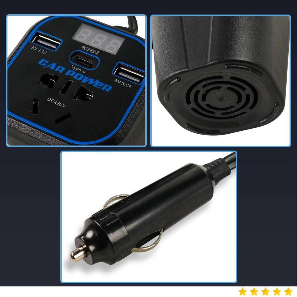 PULIXIN Car Power Inverter DC to DC 12/24V to 110/220V LED Display - PL-125