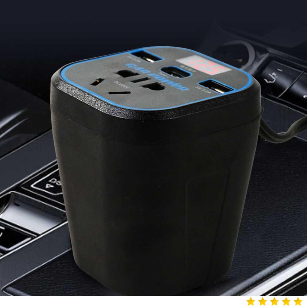 PULIXIN Car Power Inverter DC to DC 12/24V to 110/220V LED Display - PL-125