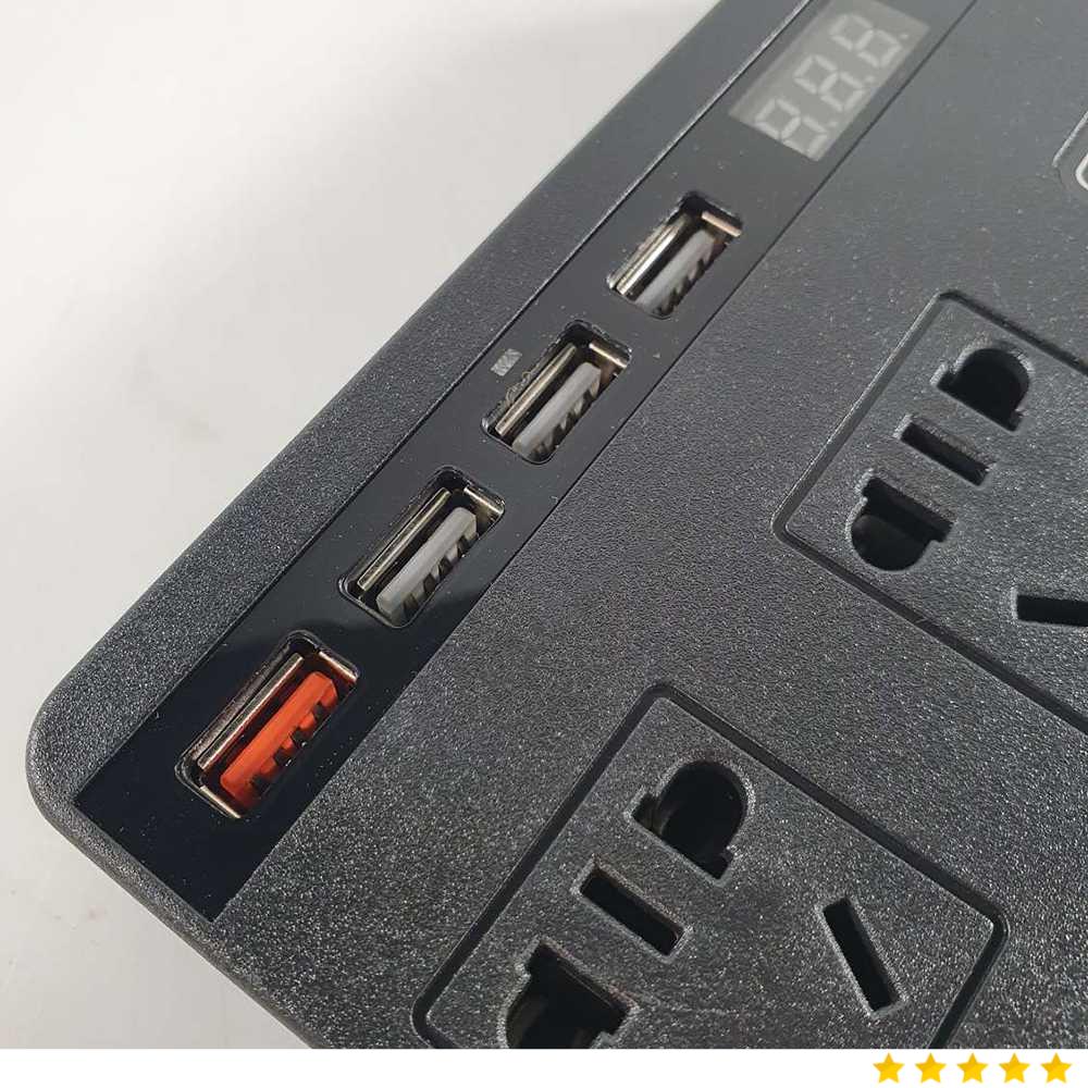 PU LI HAO Car Power Inverter DC 12V/24V to DC 220V 200W 4 USB Port - XJ124