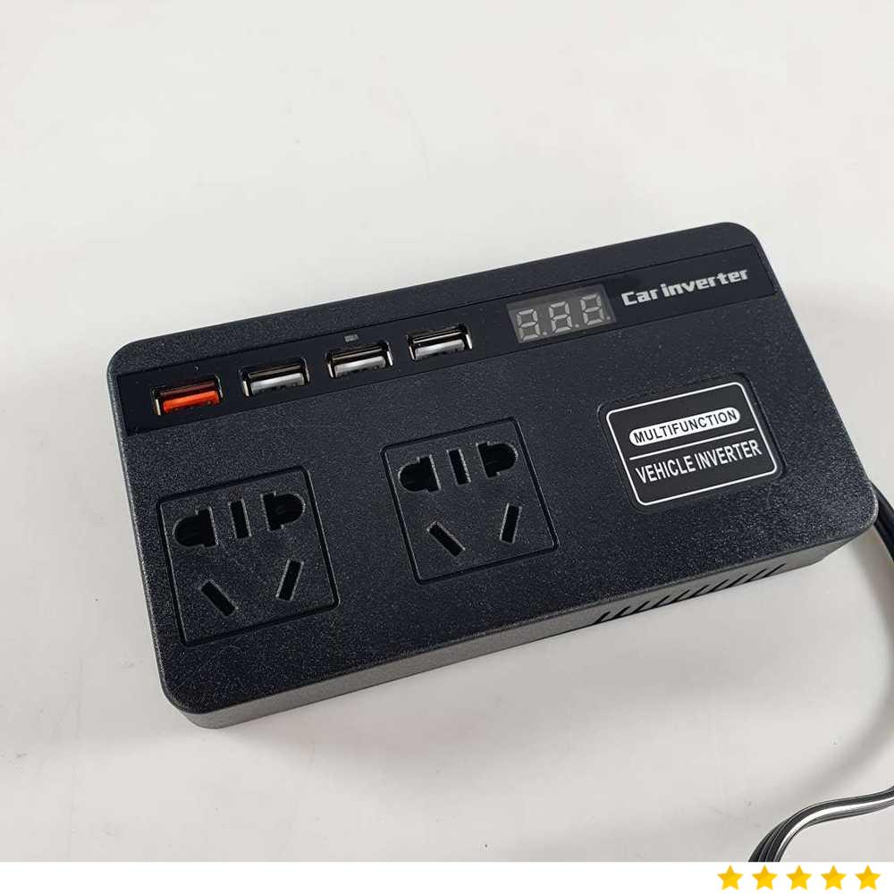 PU LI HAO Car Power Inverter DC 12V/24V to DC 220V 200W 4 USB Port - XJ124