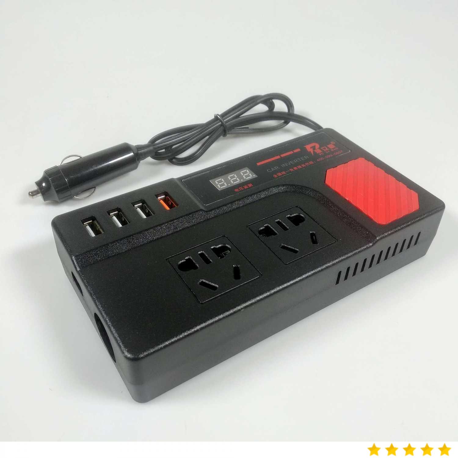 PU LI HAO Car Power Inverter DC 12V/24V to AC 220V 150W 4 USB Port - PLH200