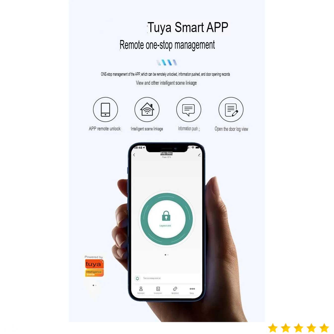 REFINE Smart Door Lock Tuya App Bluetooth Fingerprint Password - MJ1S