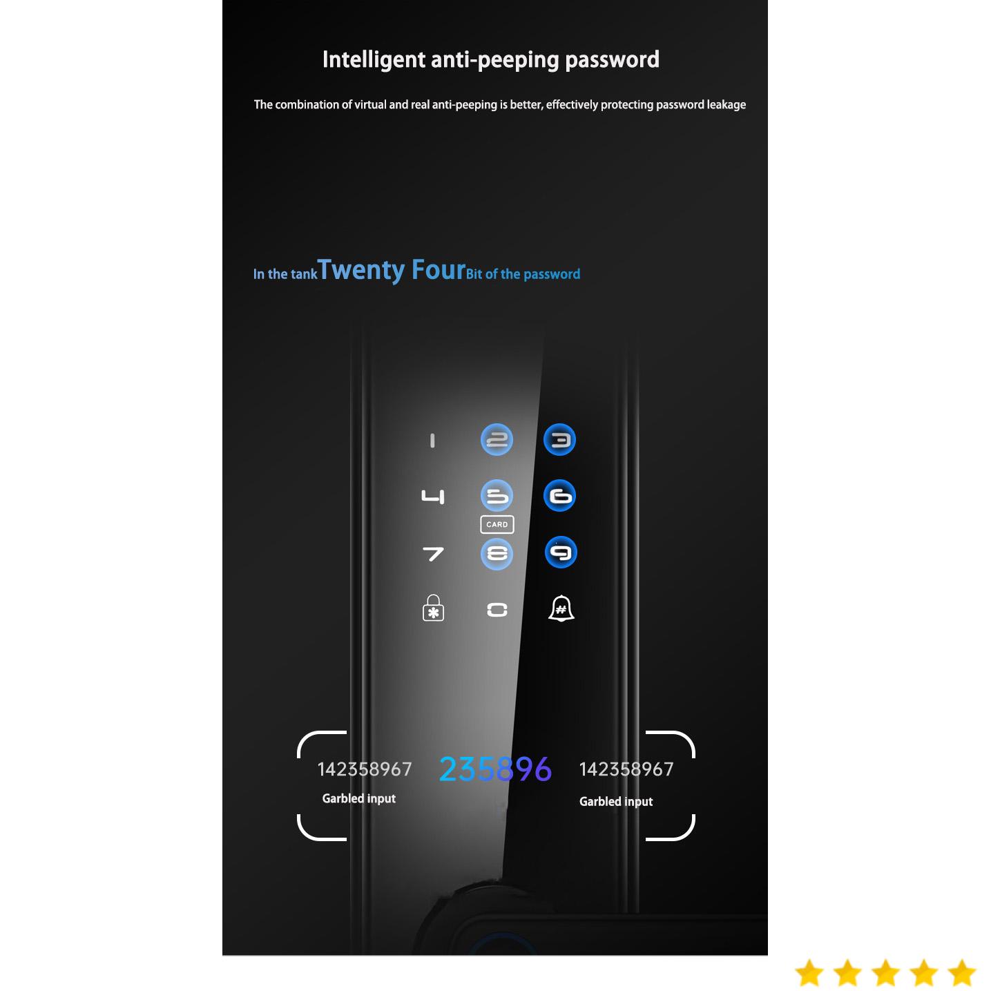 SUOYUN Smart Door Lock Fingerprint Password Card - B09