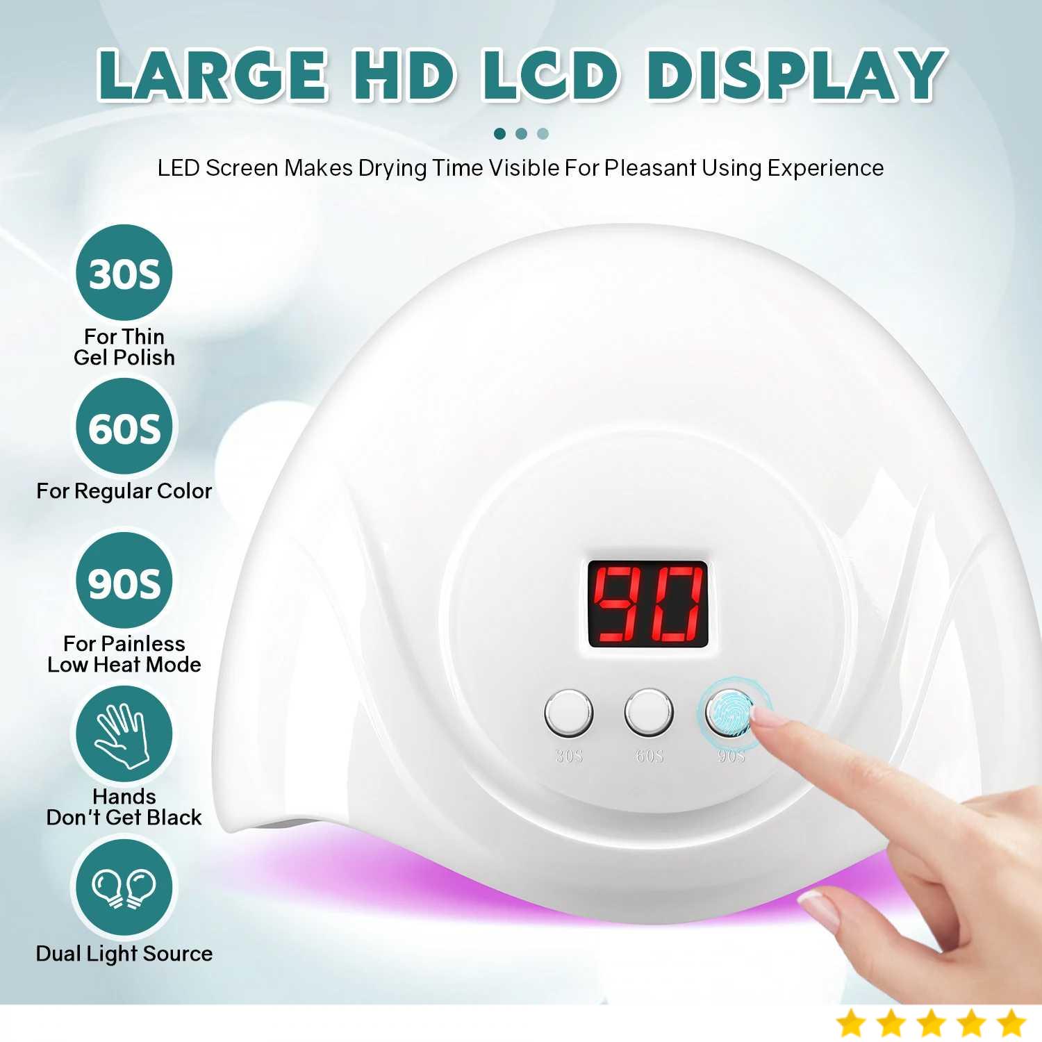 SUN Pengering Kutek UV Lamp Nail Dryer Sensor LCD USB 72W 24 LED - S3