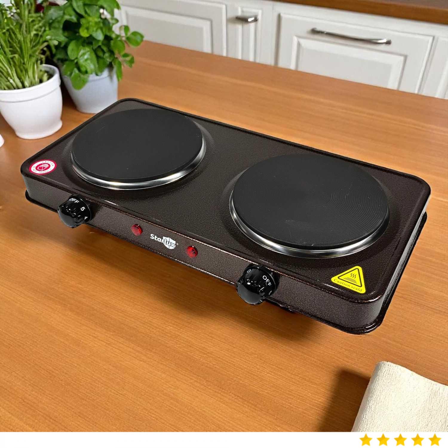 STARLUX Kompor Listrik 2 Tungku Electric Furnace Dual Hot Plate 2000W - SHP-5814