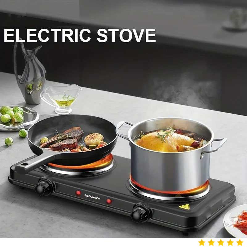 Taffware Kompor Listrik 2 Tungku Portable Hot Plate 2000W - WY-04B